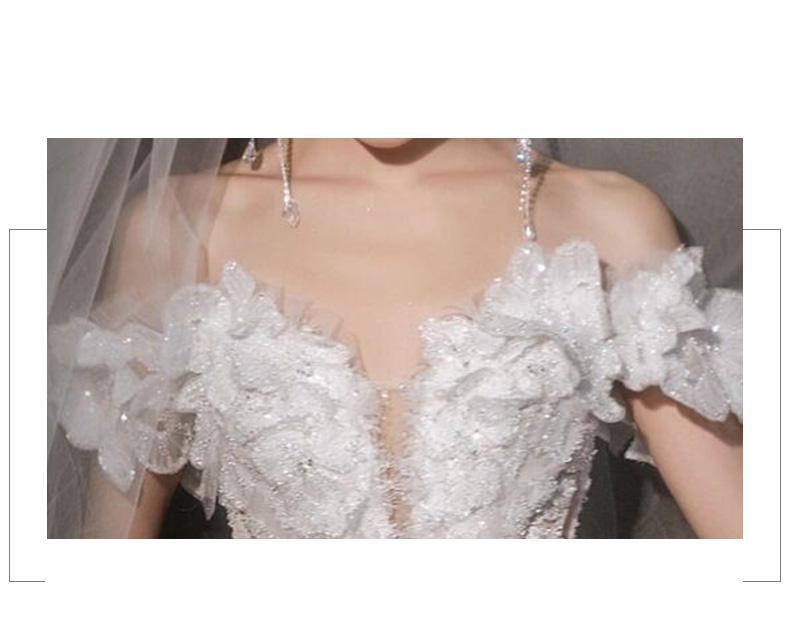 Luxury Off The Shoulder Sexy V-neck Bridal Dress