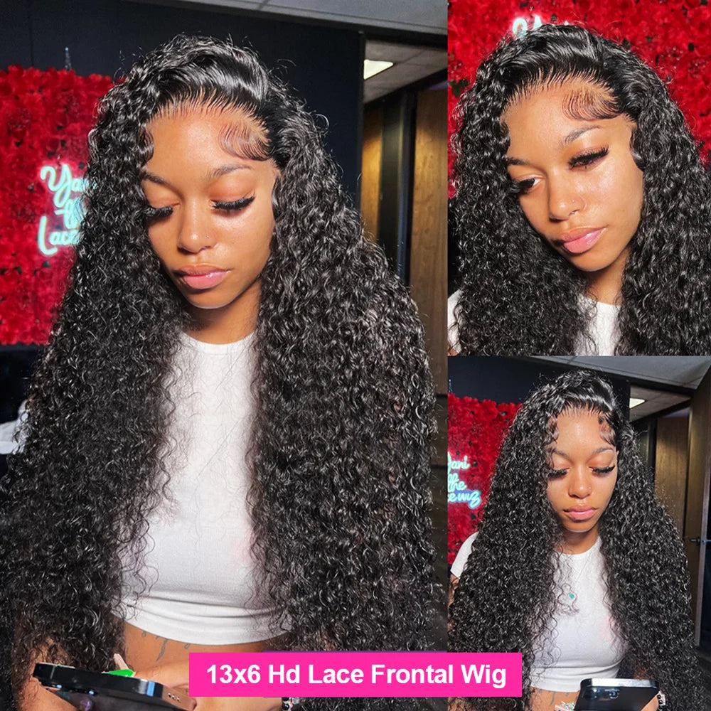 Hd 13x6 Lace Wig Human Hair Curly Wig 40 Inch Brazilian Pre Plucked