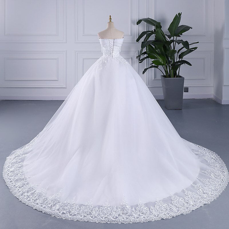 Lace Crystal Beaded Wedding Dresses New Plus Size Off The Shoulder Wedding Gown