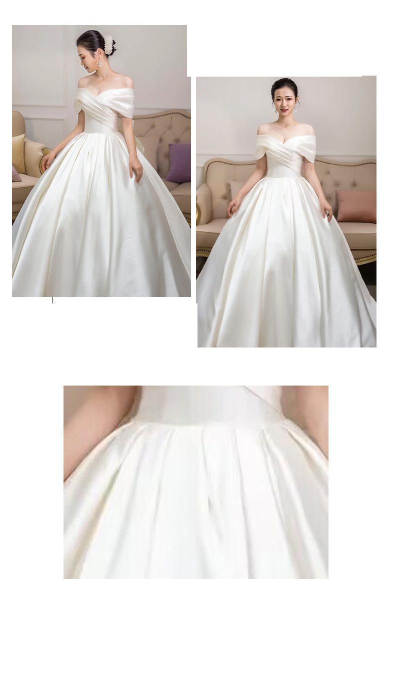 Simple Satin Wedding Dress Bridal Ball Gown