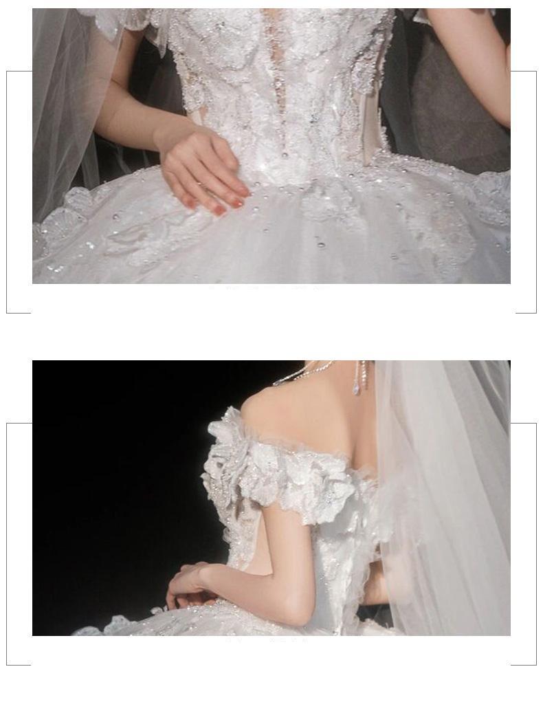 Luxury Off The Shoulder Sexy V-neck Bridal Dress