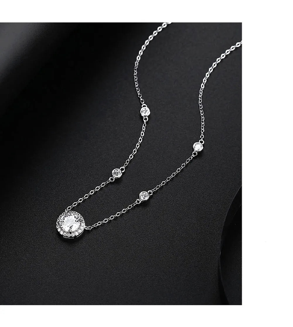 D Color 1ct Moissanite 925 Sterling Silver Starlight Necklaces