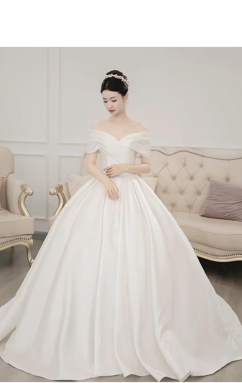 Simple Satin Wedding Dress Bridal Ball Gown