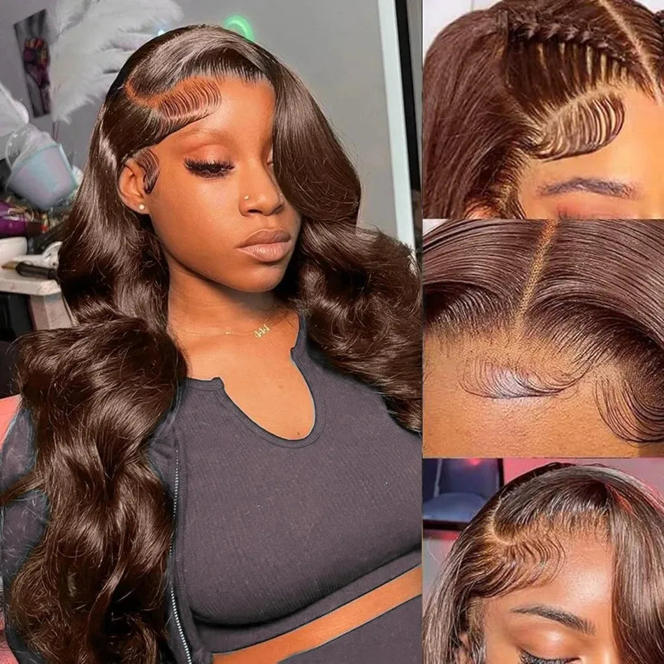 Chocolate Brown Lace Front Wig Body Wave 13x6 Hd Lace Frontal Wig