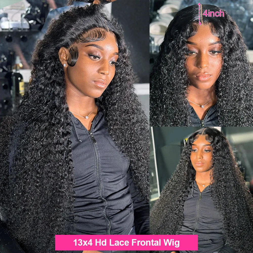 Hd 13x6 Lace Wig Human Hair Curly Wig 40 Inch Brazilian Pre Plucked