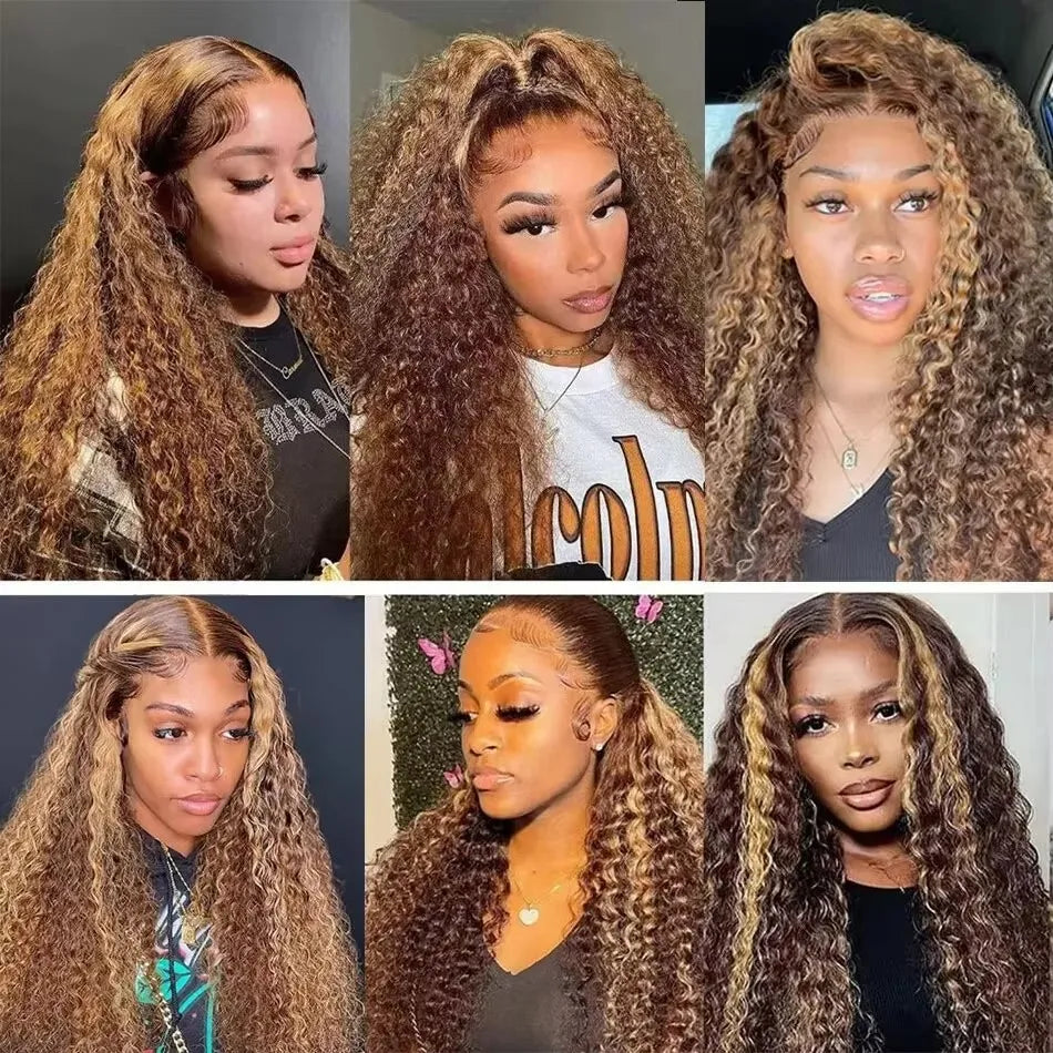 Curly Wig 4/27 Highlight 13x6 Lace Frontal Wig Human Hair