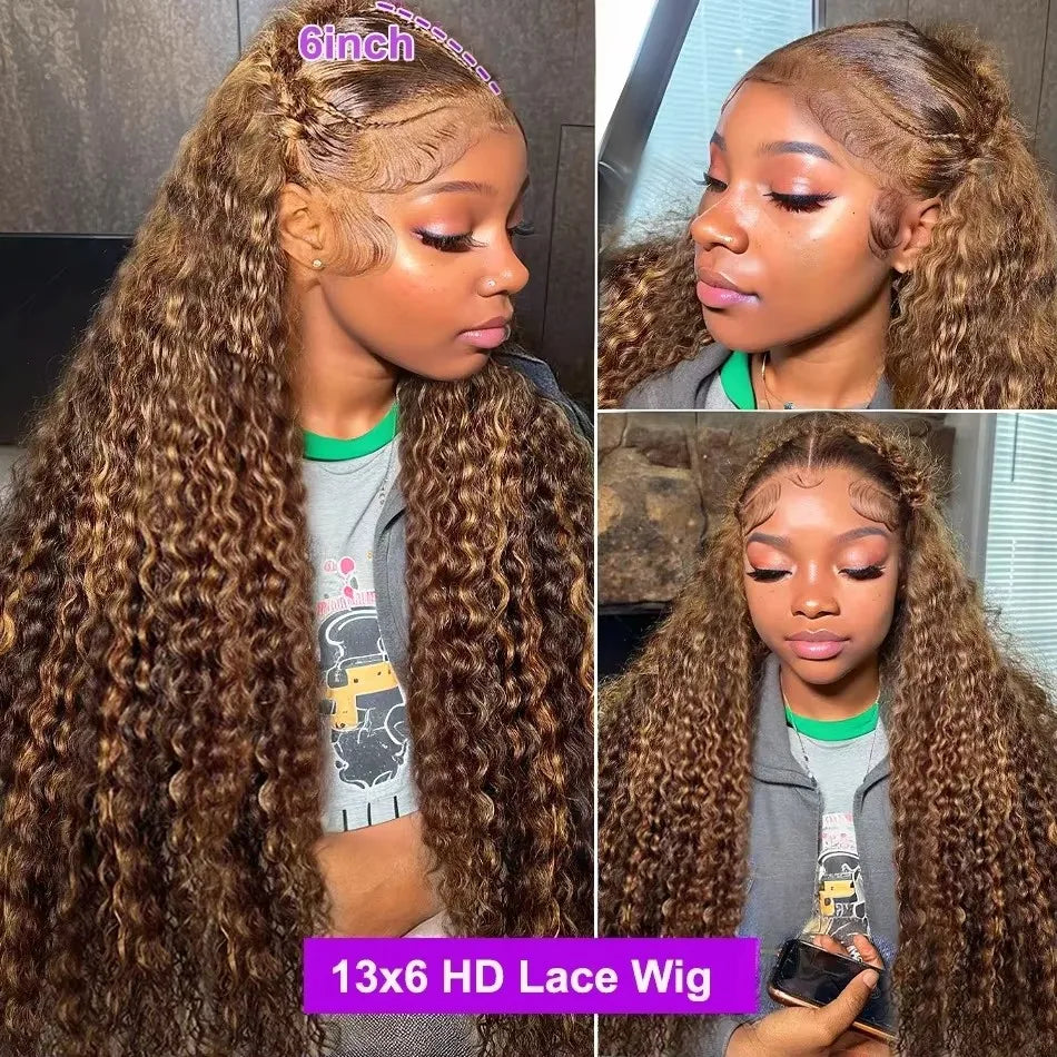Curly Wig 4/27 Highlight 13x6 Lace Frontal Wig Human Hair