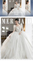Load image into Gallery viewer, off white Plus Size Wedding Dresses Long Sleeve Luxury CRYSTAL Edge
