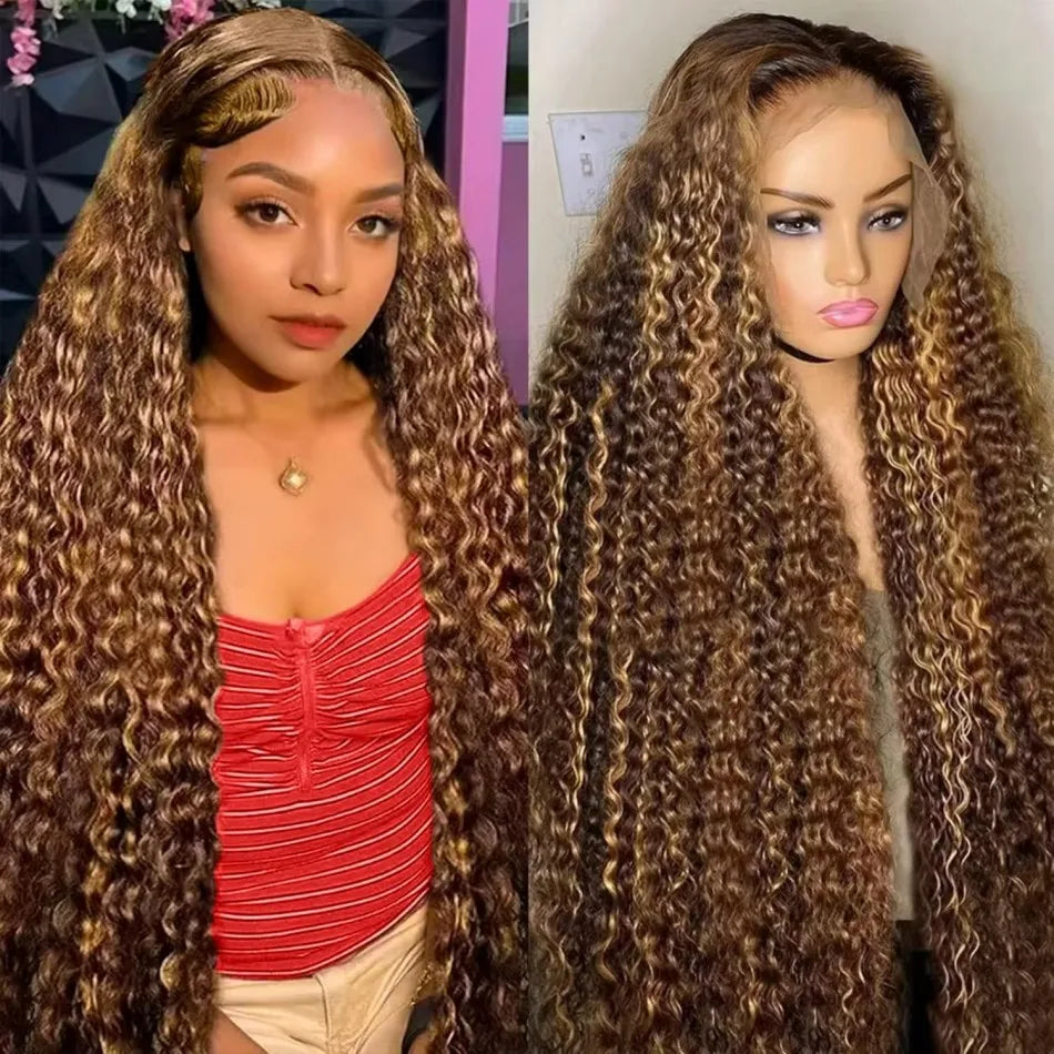 Curly Wig 4/27 Highlight 13x6 Lace Frontal Wig Human Hair