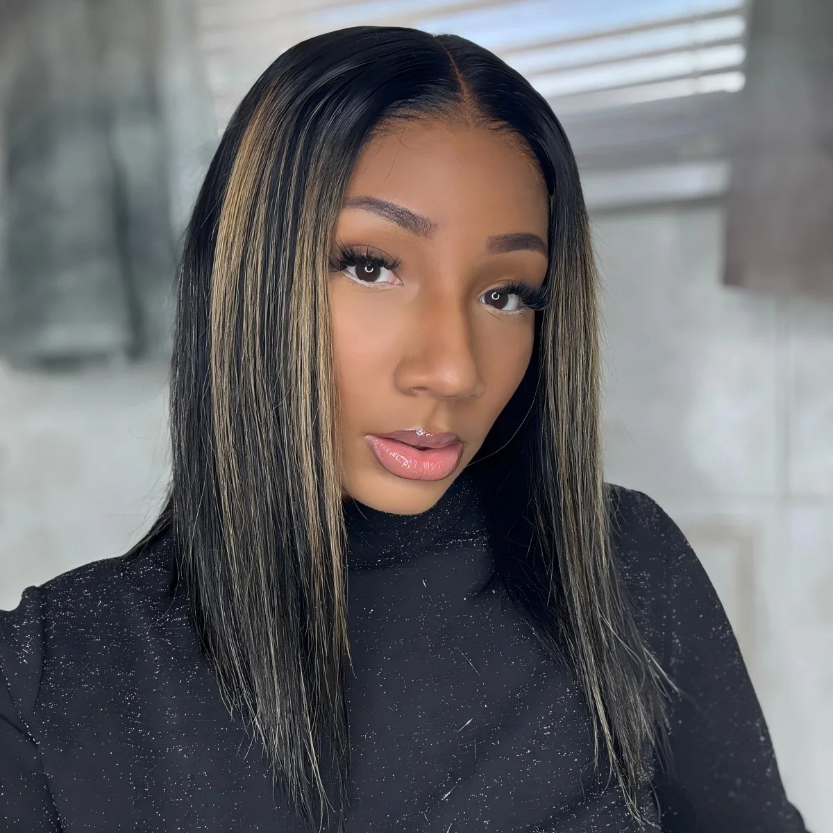 Wear and Go Glueless Bob Wigs Human Hair Pre Plucked Pre Cut P1b/27 10 IN 5x5 HD Lace Closure Wig Highlight 100% Human Hair Wigs