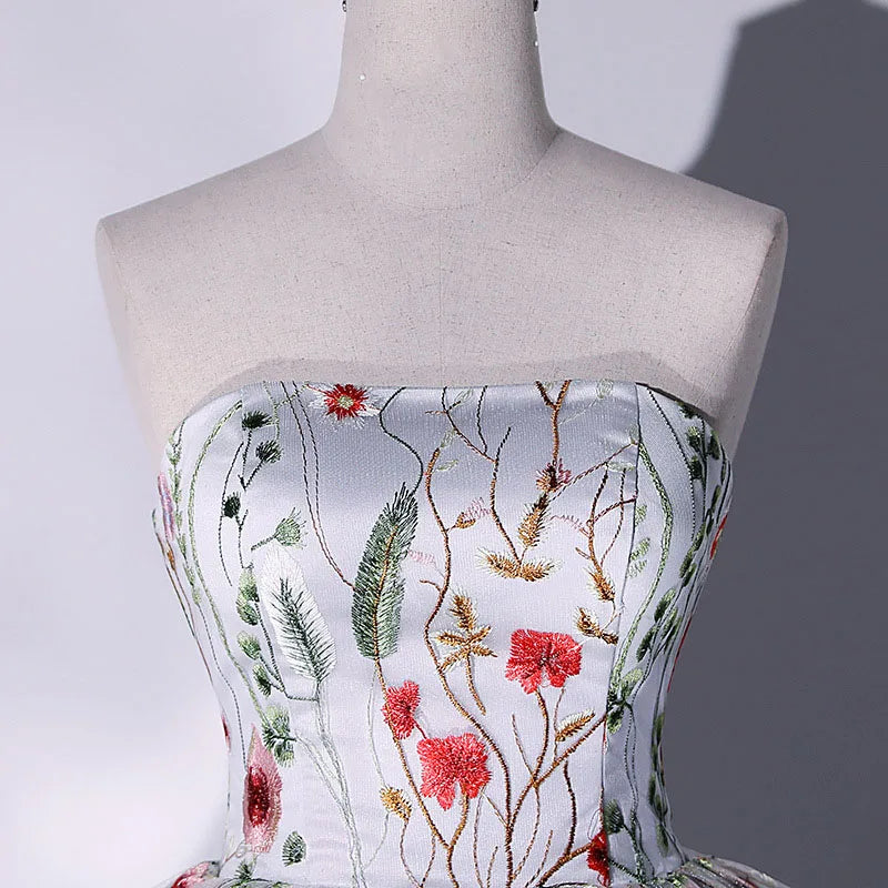 Fashion Ball Gown Women Quinceanera Dress Floral Prom Party Gowns Formal