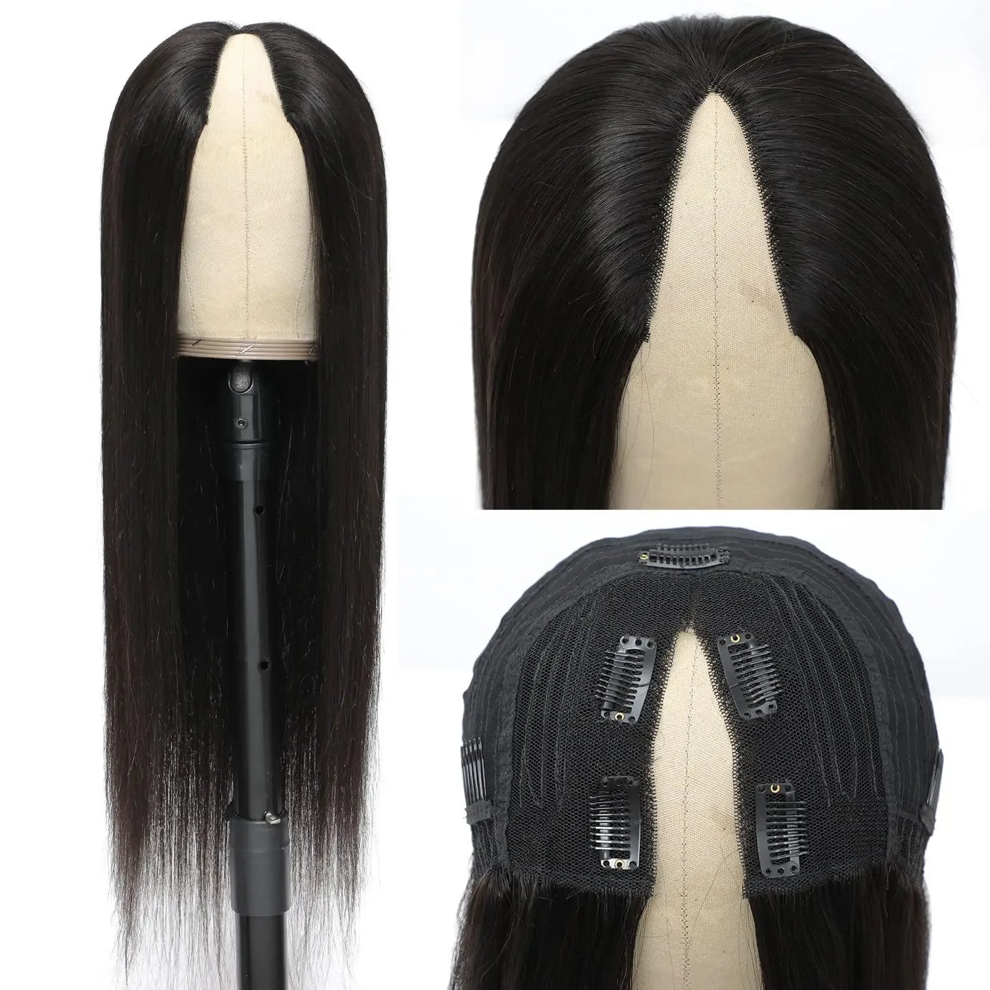 V Part Wig Human Hair No Leave Out Brazilian Straight Hair Wigs For Women U Shape Wig