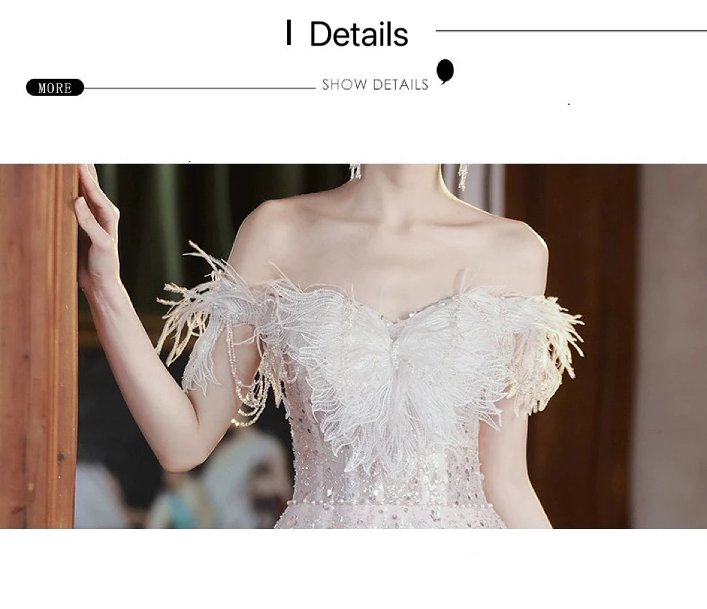 Pink Evening Dresses Off the Shoulder Lace-up Sequins Floor-Length A-line Sleeveless
