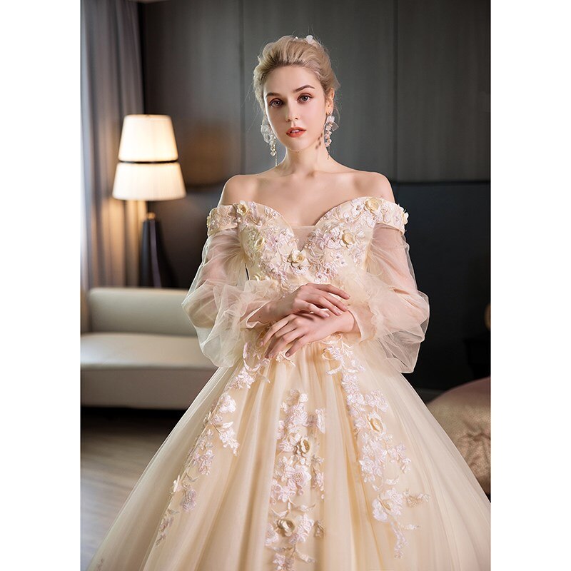 Long Sleeve Quinceanera Dress Off The Shoulder
