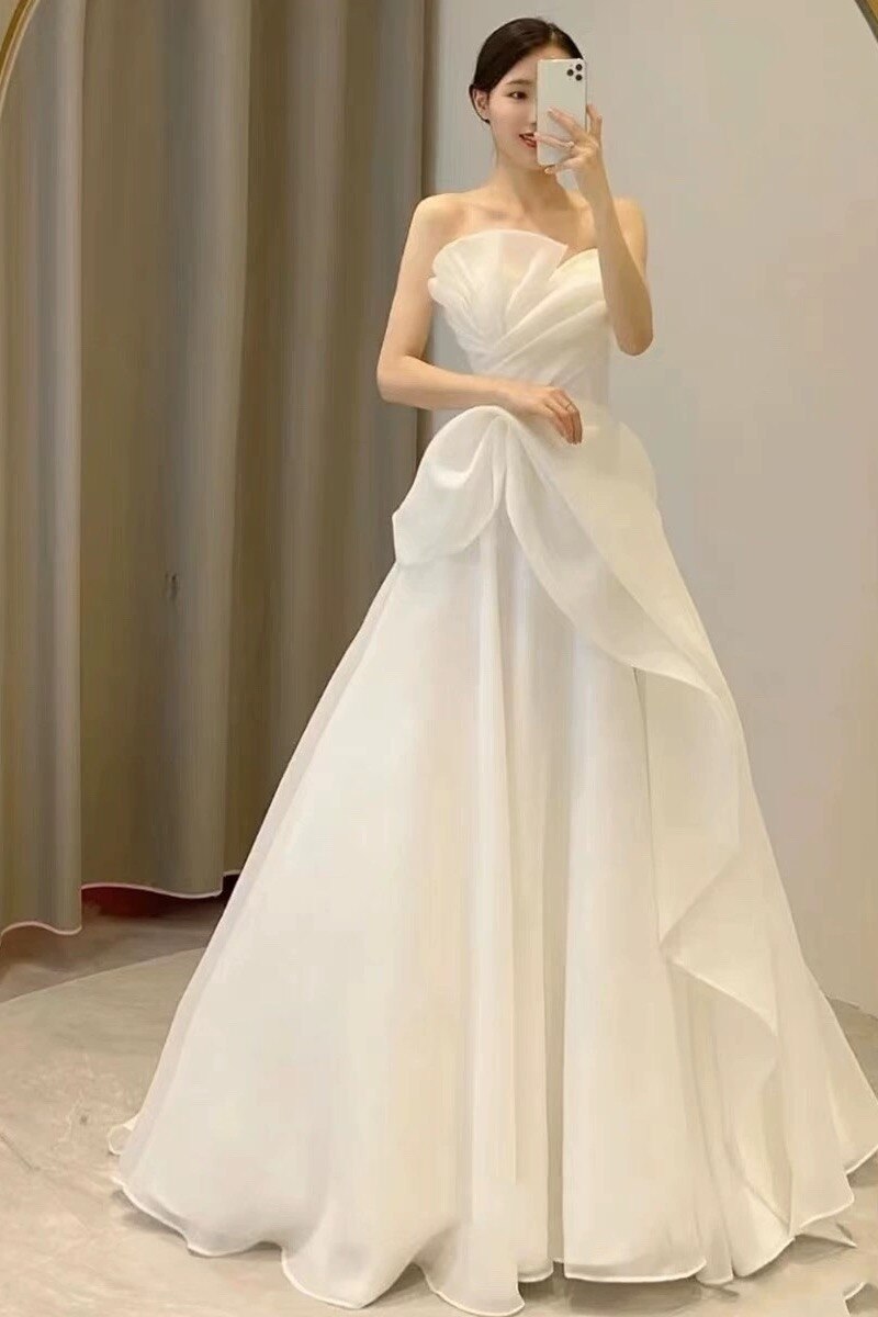 Strapless Wedding Dress Silky