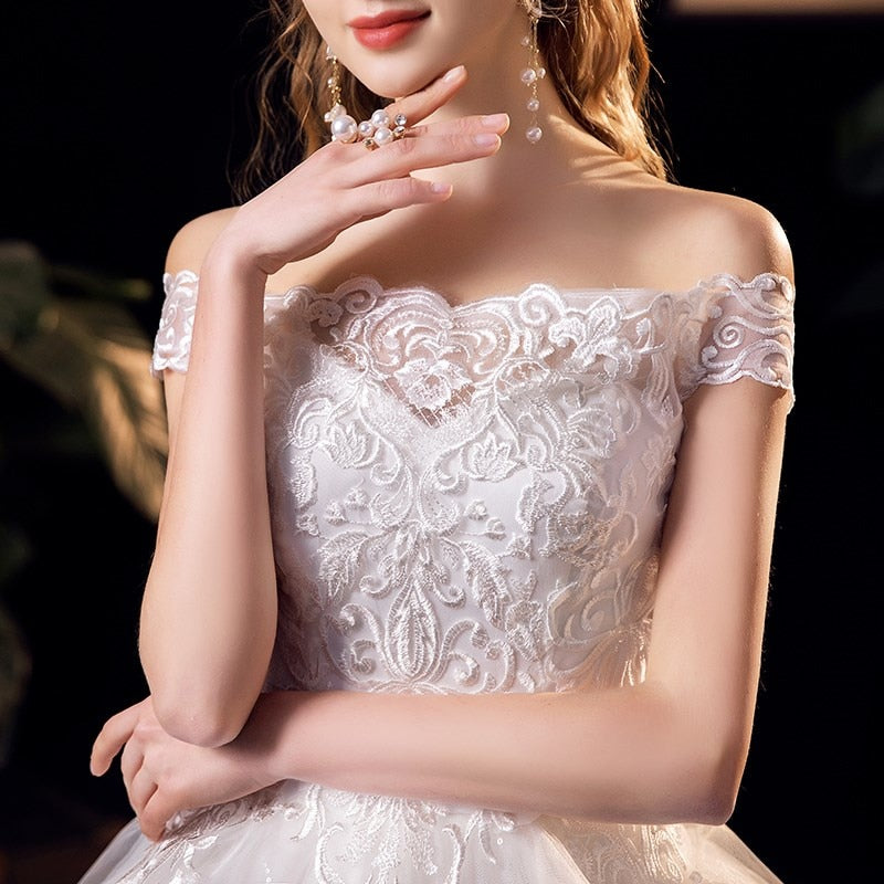 Wedding Dress Applique Plus Size Embroidery 2023 New Long Train Sweetheart Bride Dress