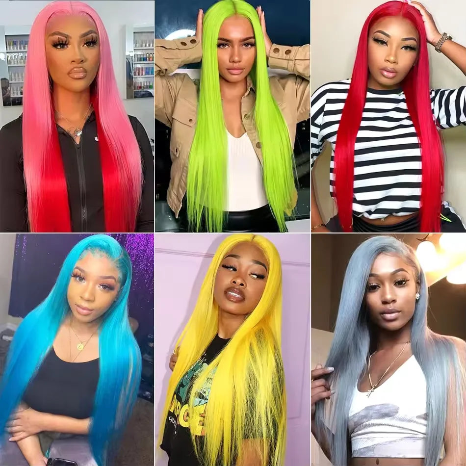 613 Blonde Straight 13x4 13x6 HD Transparent Lace Front Human Hair Wigs