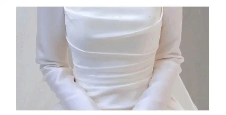 Square Collar Bridal Dress With Long Sleeve Wedding Dresses Ball Gown