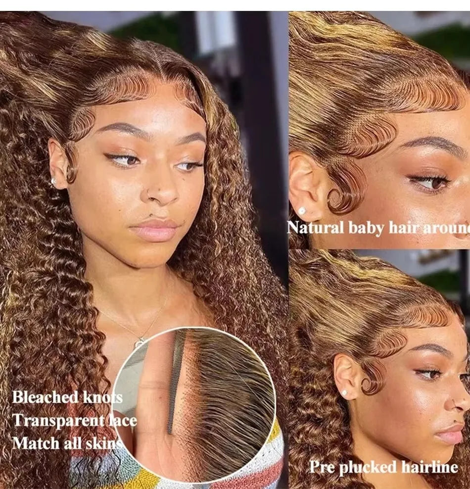 Curly Wig 4/27 Highlight 13x6 Lace Frontal Wig Human Hair