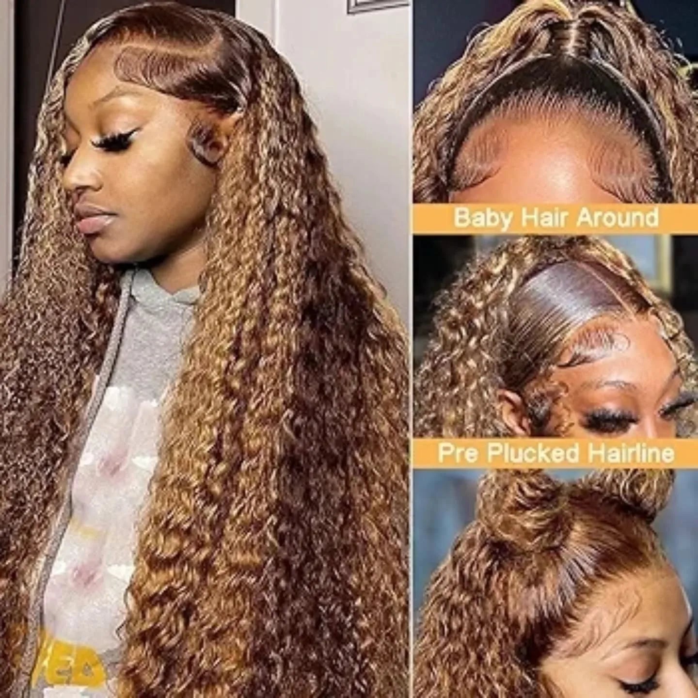 Curly Wig 4/27 Highlight 13x6 Lace Frontal Wig Human Hair