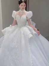 Load and play video in Gallery viewer, Luxury Blue Wedding Dress Ice And Snow Dress
