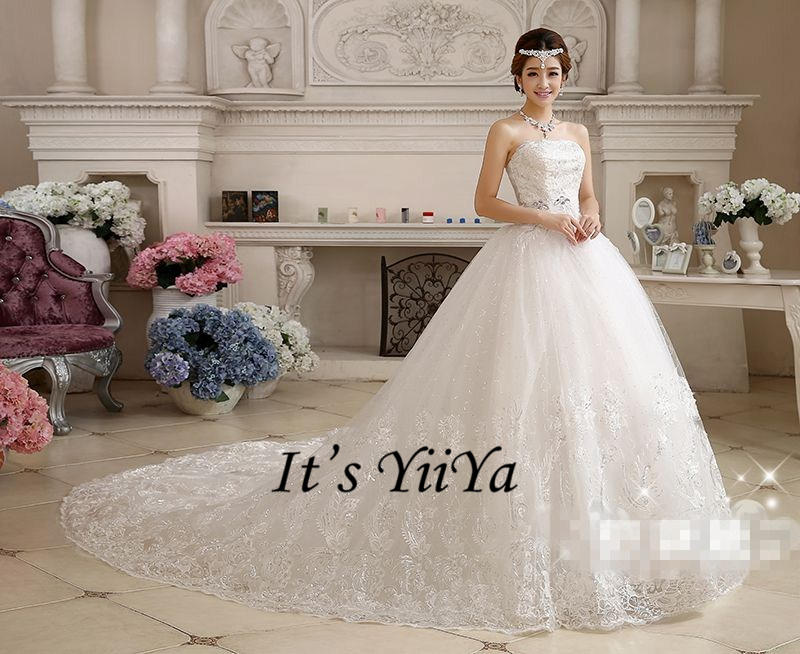 Free shipping 2017 New Bling Strapless Sequins Wedding Dresses White Beading Gowns Princess Bride Frocks Plus size XXN053