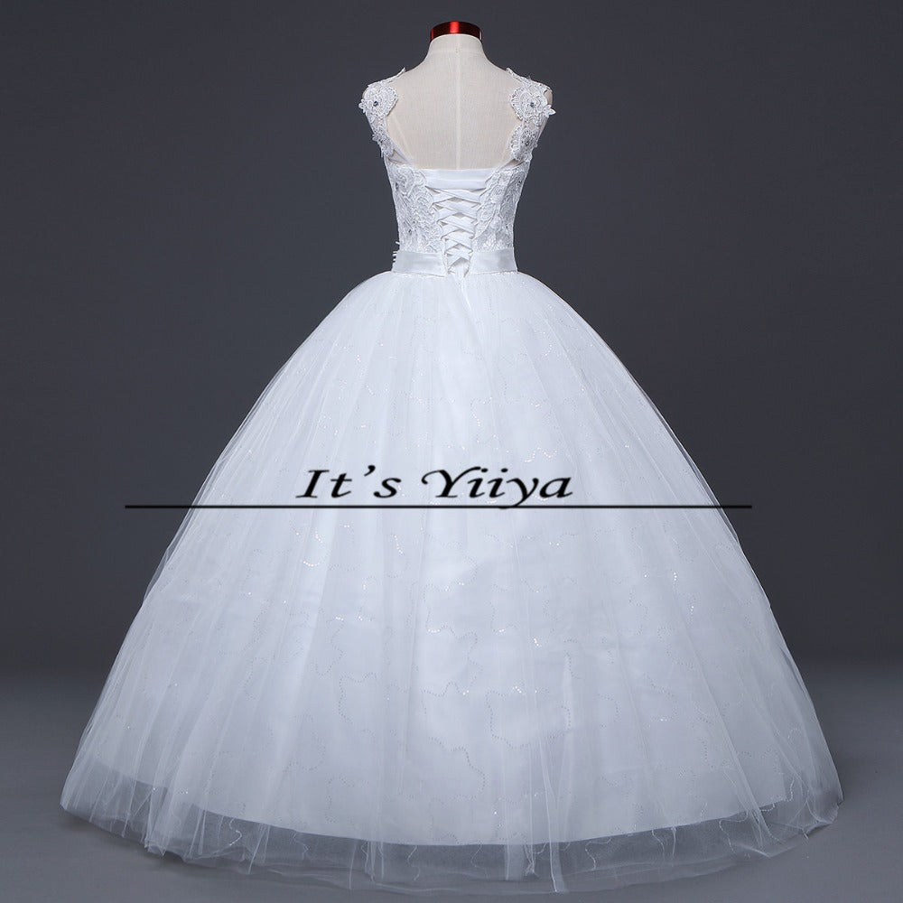 Free Shipping New 2016 White Wedding dresses Fashion Bride Wedding frocks Princess Wedding gowns Lace Sexy Vestidos De Novia H46