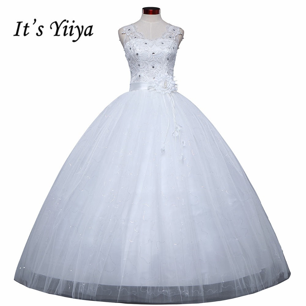 Free Shipping New 2016 White Wedding dresses Fashion Bride Wedding frocks Princess Wedding gowns Lace Sexy Vestidos De Novia H46