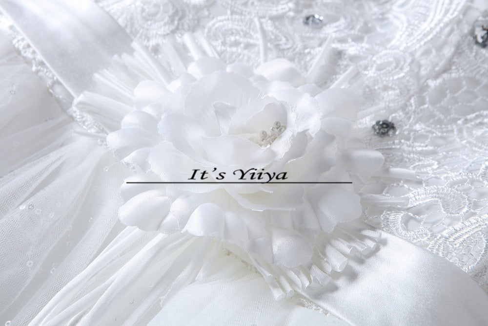 Free Shipping New 2016 White Wedding dresses Fashion Bride Wedding frocks Princess Wedding gowns Lace Sexy Vestidos De Novia H46