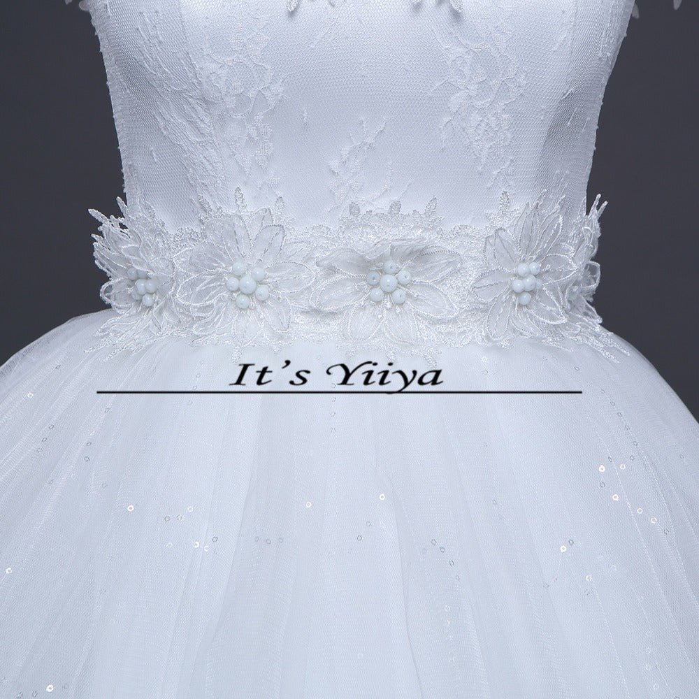 Free Shipping 2017 Vestidos De Novia Boat neck Lace Wedding Dresses White Cheap Bride Frocks Real Picture Custom Made H603