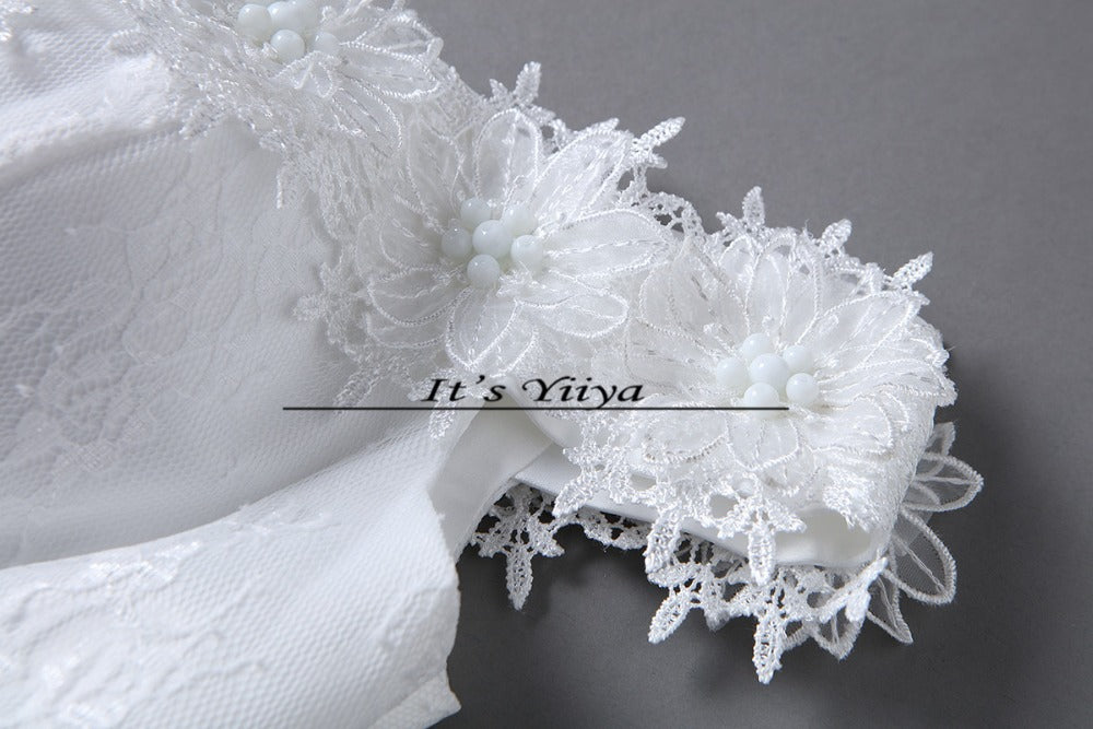 Free Shipping 2017 Vestidos De Novia Boat neck Lace Wedding Dresses White Cheap Bride Frocks Real Picture Custom Made H603