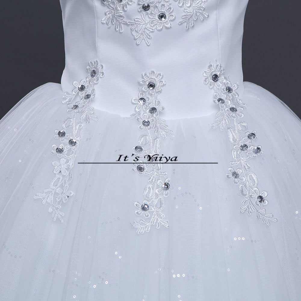 Free shipping White Wedding Ball Gowns Flowers Short Sleeves Cheap Princess Vestidos De Novia Wedding Frock Bride Dress HS233
