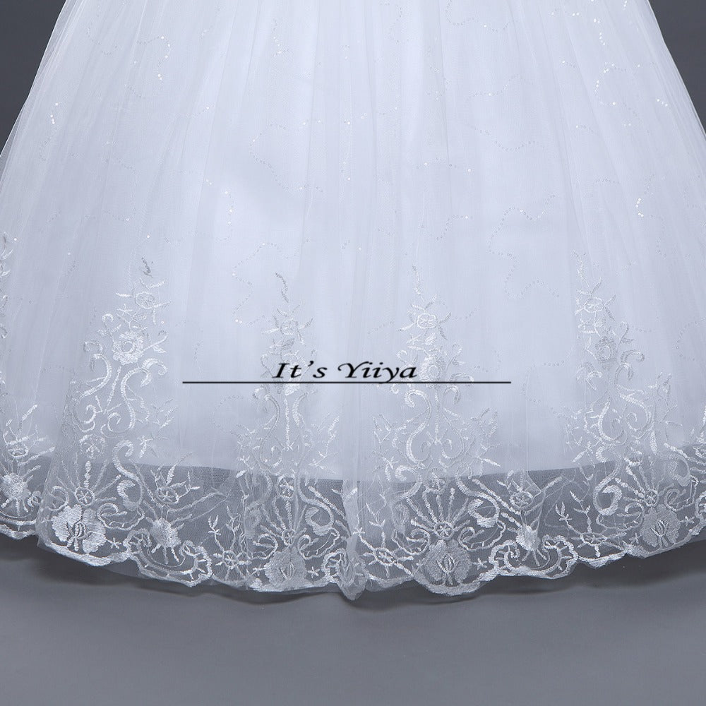 Free shipping White Wedding Ball Gowns Flowers Short Sleeves Cheap Princess Vestidos De Novia Wedding Frock Bride Dress HS233