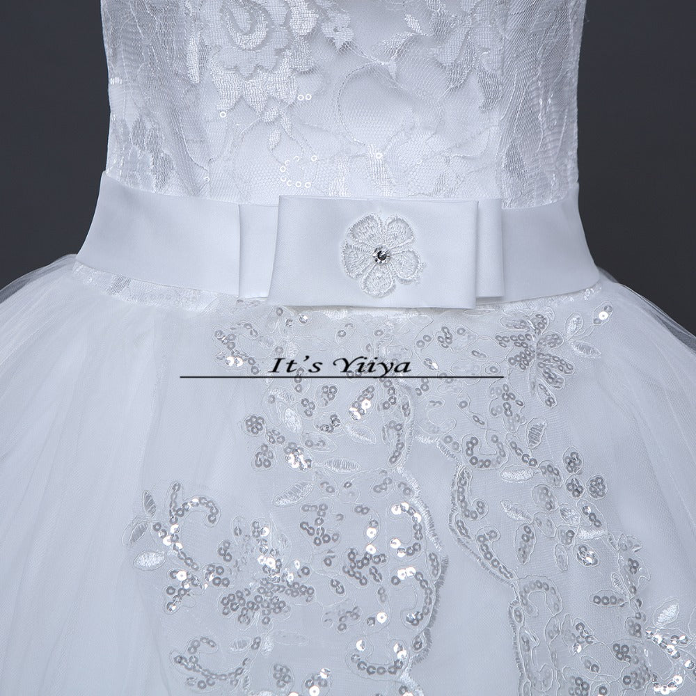 Free shipping 2015 new bridal white wedding dress princess wedding gown cheap romantic lace up bride Vestidos De Novia Y617