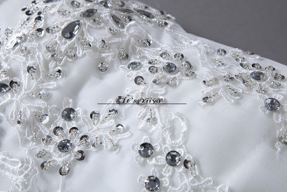 Free shipping white Wedding Dress Bride Princess Lace up Sequins Wedding Frocks Cheap Bridal Ball Gowns Vestidos De Novia HS108