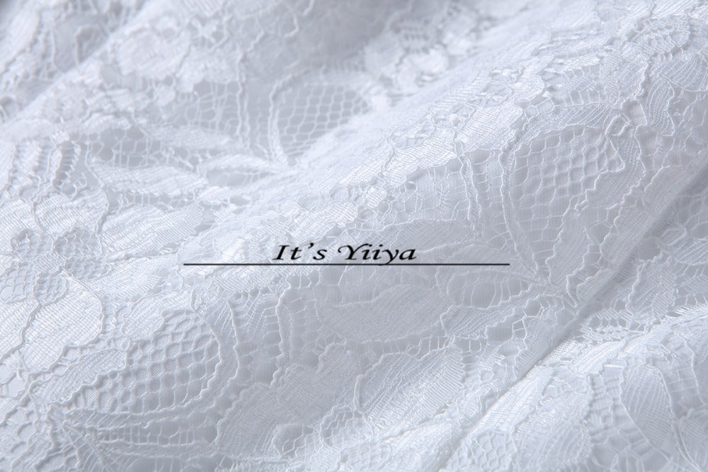 Free shipping YiiYa wedding dresses 2015 plus size lace wedding dress princess white cheap gowns bride Vestidos De Novia HS164