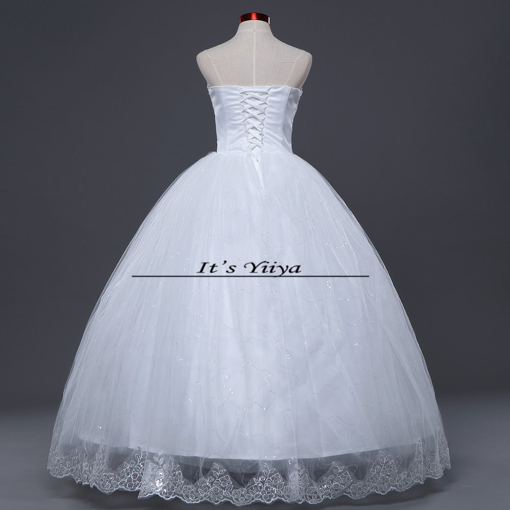 Free shipping 2015 new cheap wedding gown white lace romantic wedding dress bride dresses price under Vestidos De Novia 50 HS122