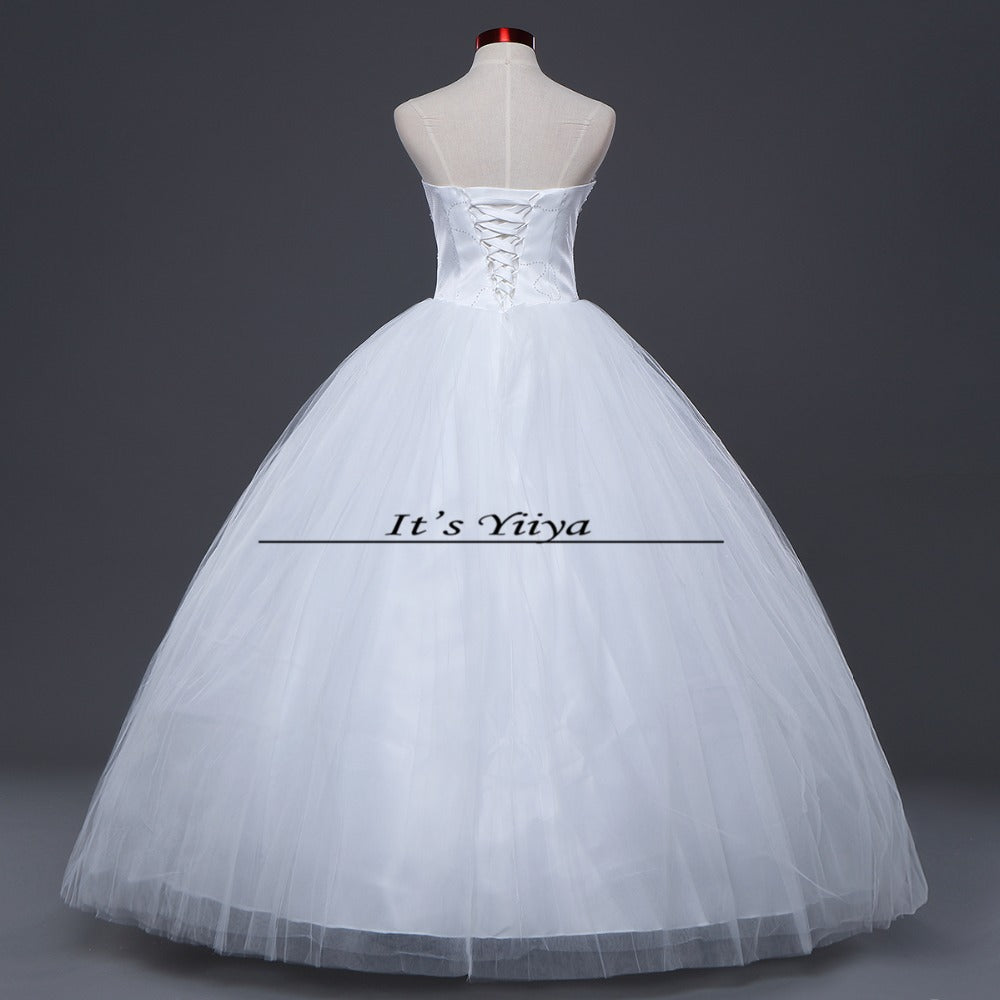 Free shipping 2015 new white princess wedding gown designer remantic lace up wedding dress bride dresses Vestidos De Novia Y326