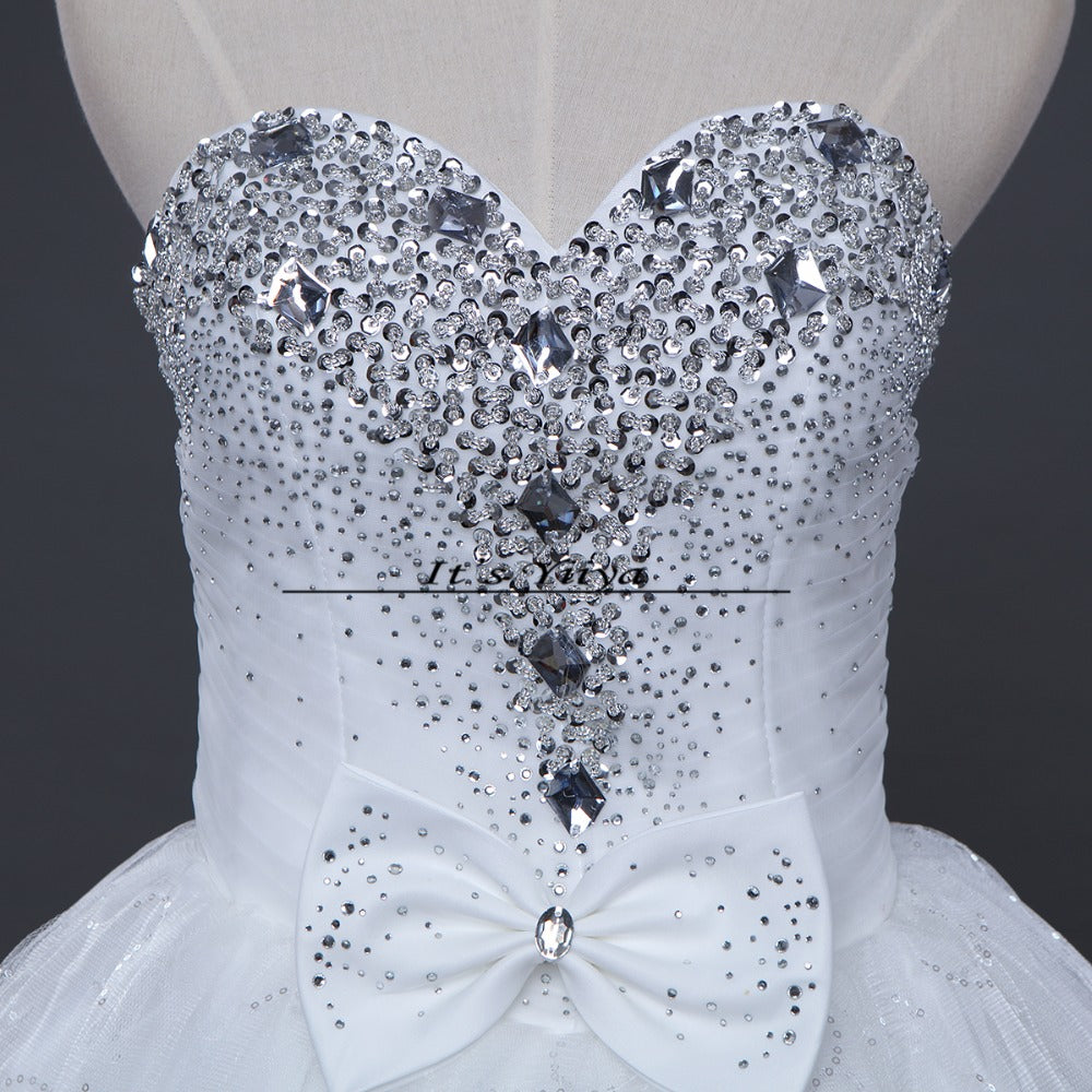 Free shipping YiiYa red wedding gowns cheap plus size lace Vestidos De Novia fashion design bride wedding dresses Y272