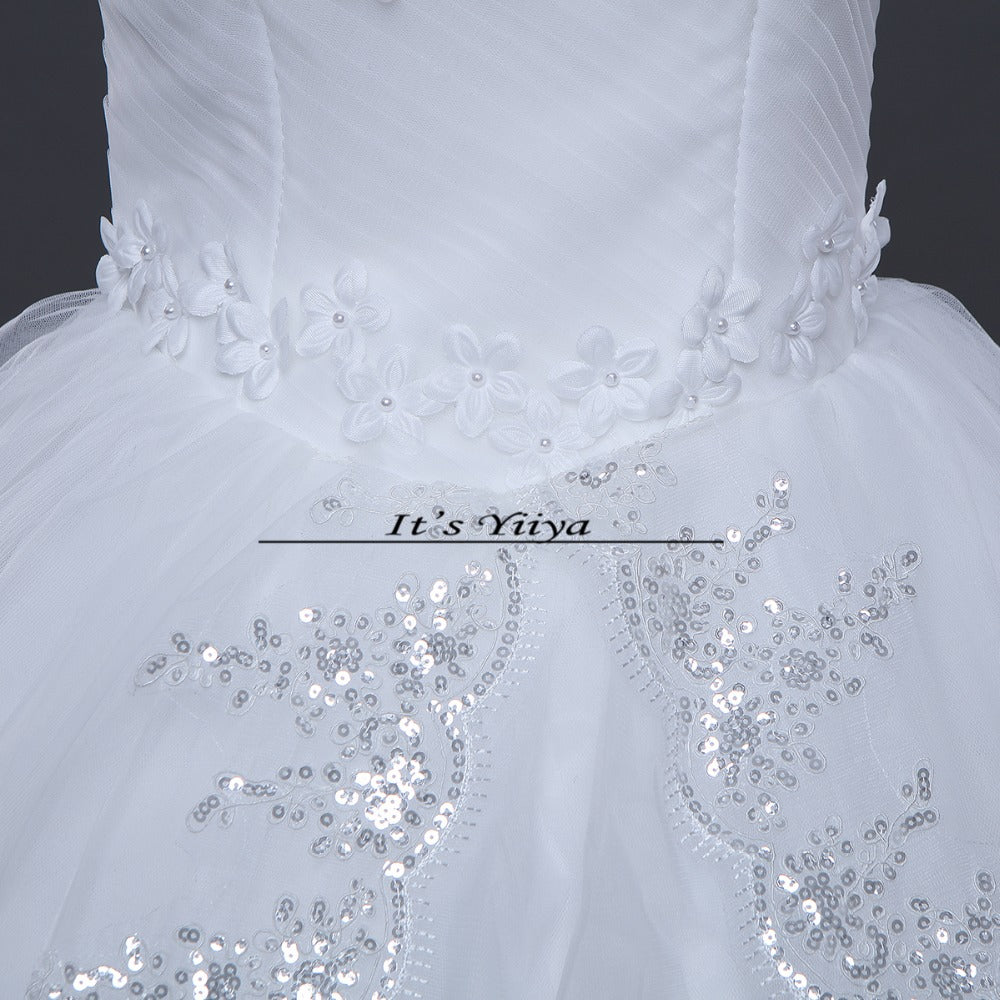 Free shipping fashion white wedding dress cheap wedding gown romantic wedding dresses frock Vestidos De Novia Y611