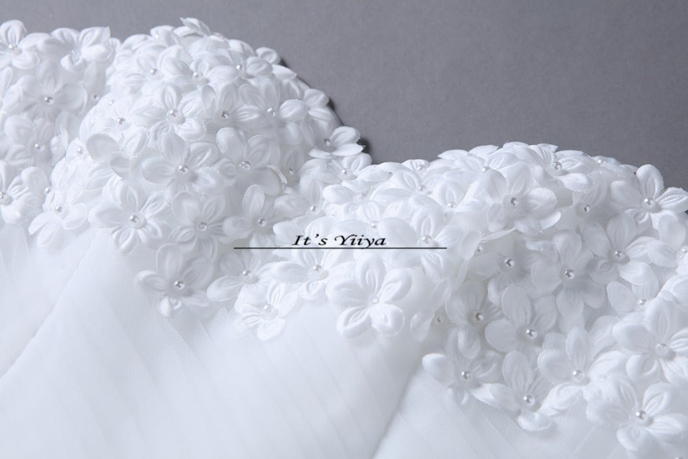 Free shipping fashion white wedding dress cheap wedding gown romantic wedding dresses frock Vestidos De Novia Y611