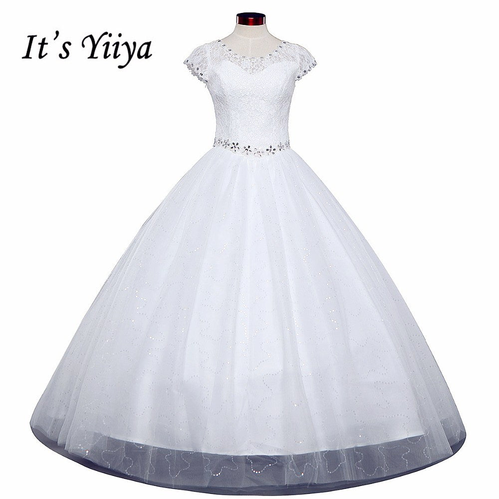 Free Shipping White or Red Cheap Lace Wedding Dress Princess Wedding Frocks Lace up Fashion Vestidos De Novia Ball gown HS587