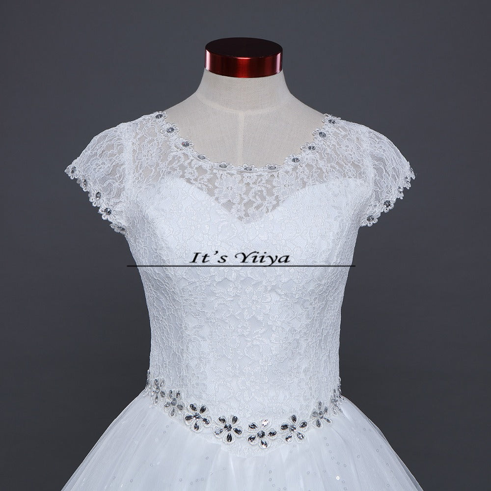 Free Shipping White or Red Cheap Lace Wedding Dress Princess Wedding Frocks Lace up Fashion Vestidos De Novia Ball gown HS587