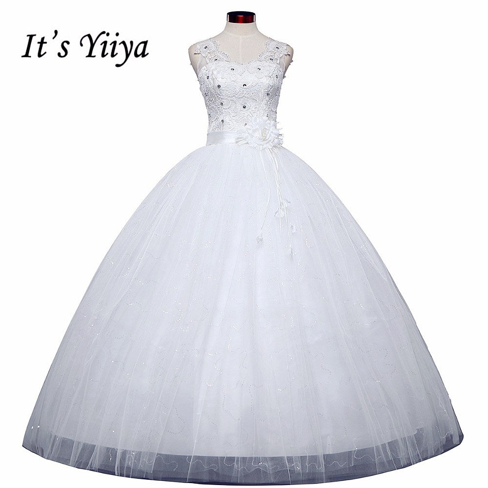Free Shipping New 2016 White Wedding dresses Fashion Bride Wedding frocks Princess Wedding gowns Lace Sexy Vestidos De Novia H46