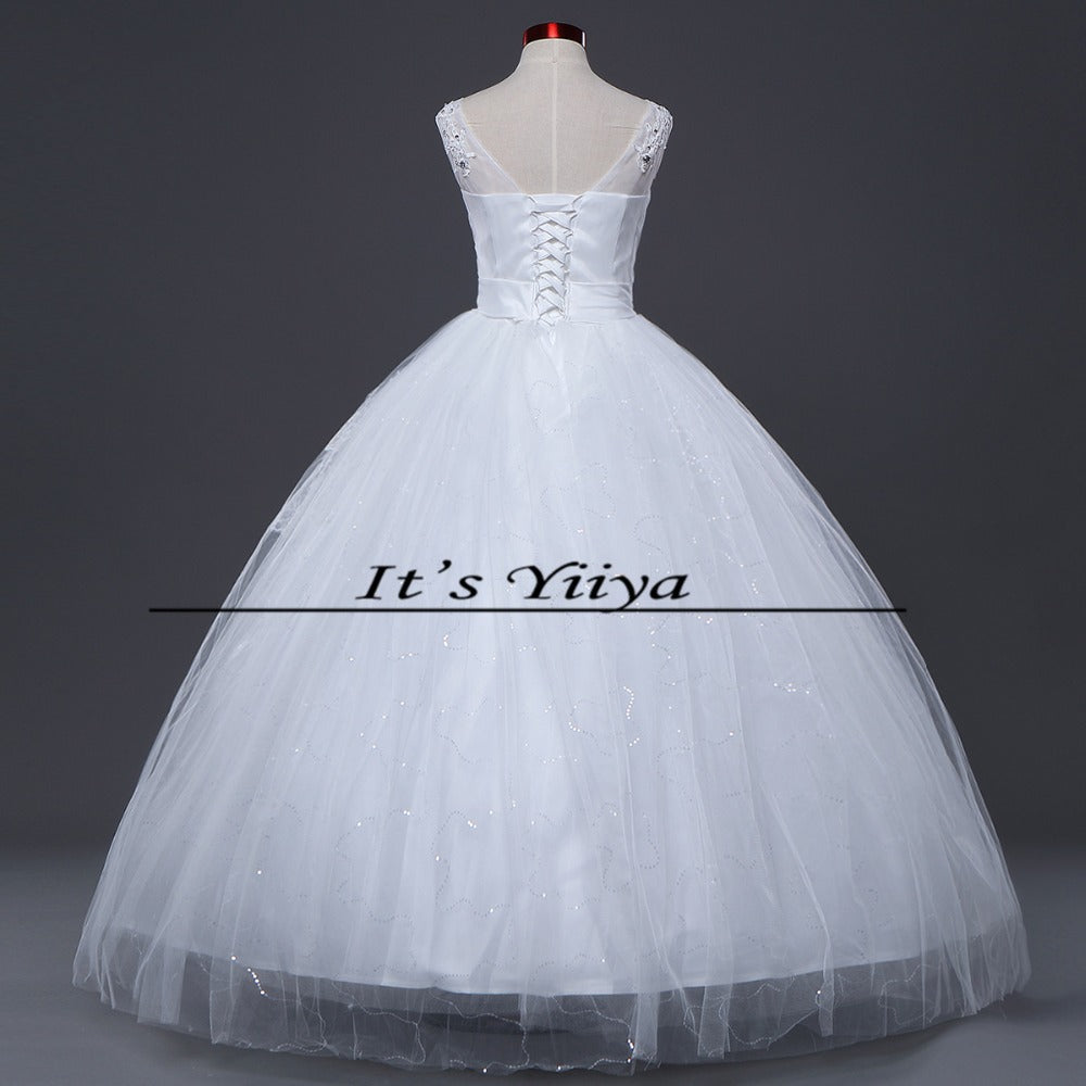 Free shipping new wedding dress 2017 plus size lace up dresses cheap wedding gown made in China frock Vestidos De Novia HS145