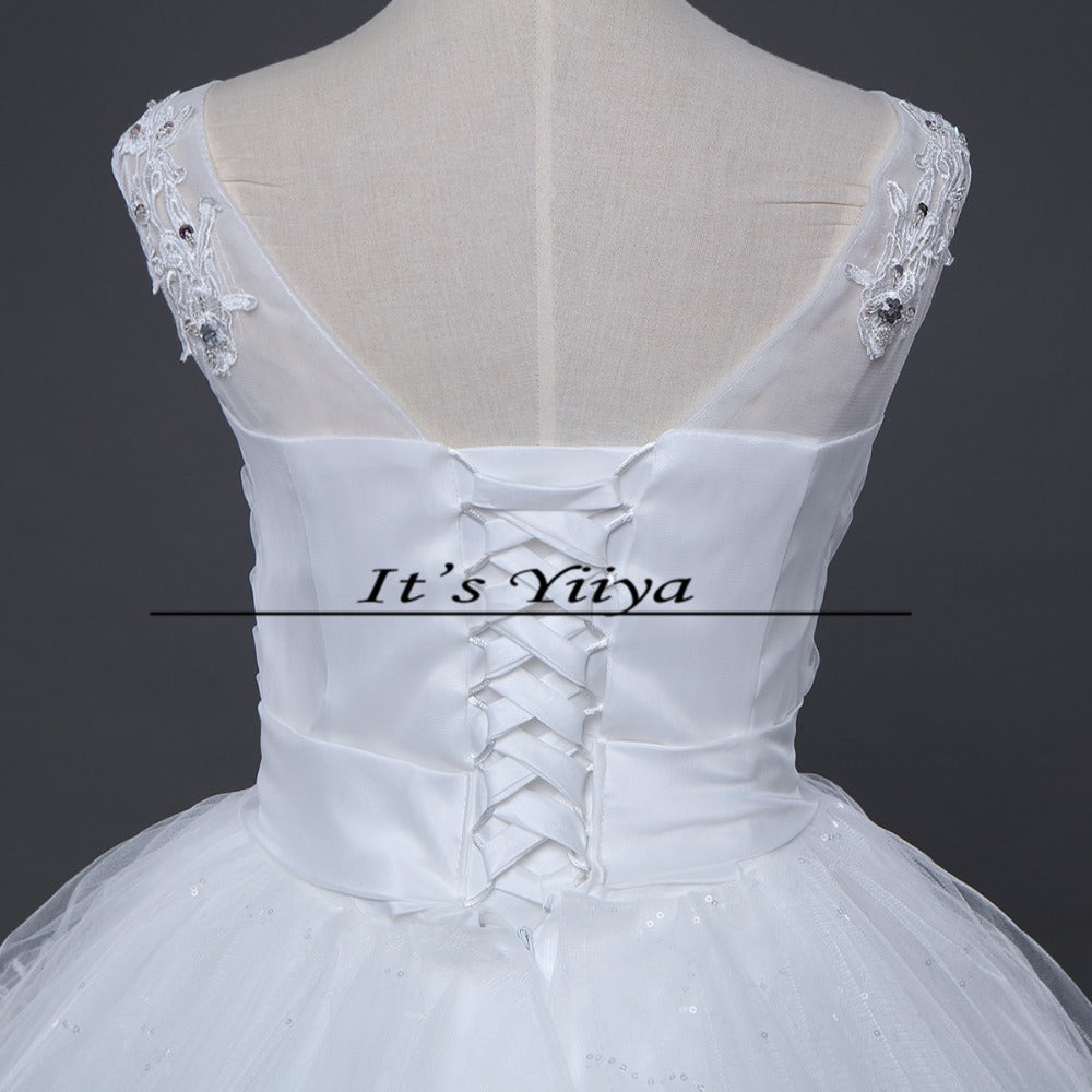 Free shipping new wedding dress 2017 plus size lace up dresses cheap wedding gown made in China frock Vestidos De Novia HS145