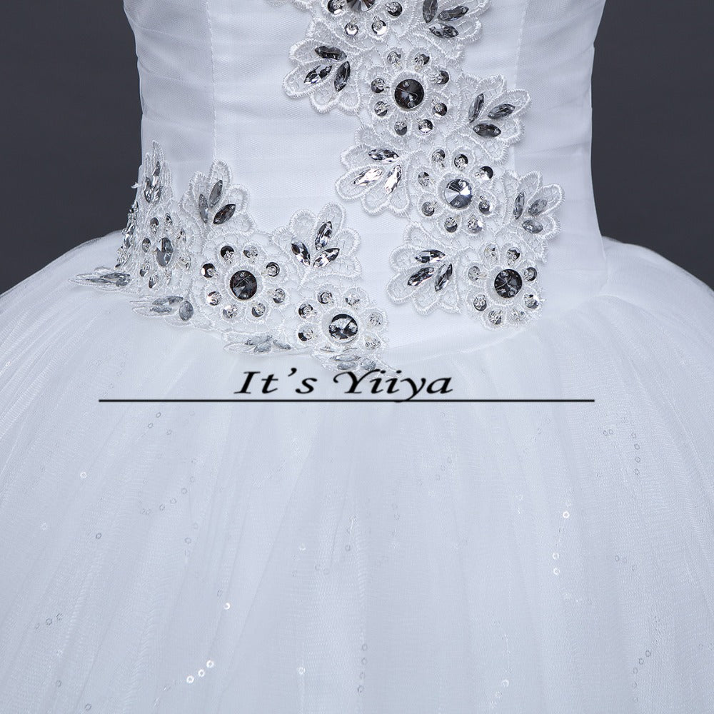 Free Shipping New Cheap Bride One Shoulder Plus size Sequins Wedding Dress Lace up Frocks Bride Ball Gowns Vestidos De Novia H47