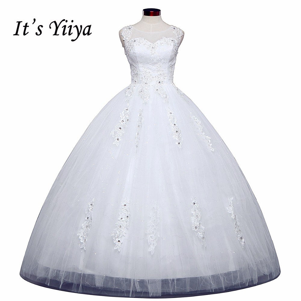 Free Shipping 2016 new White Wedding Dresses Princess design fashion lace sex Vestidos De Novia Quality Wedding Frocks Y21