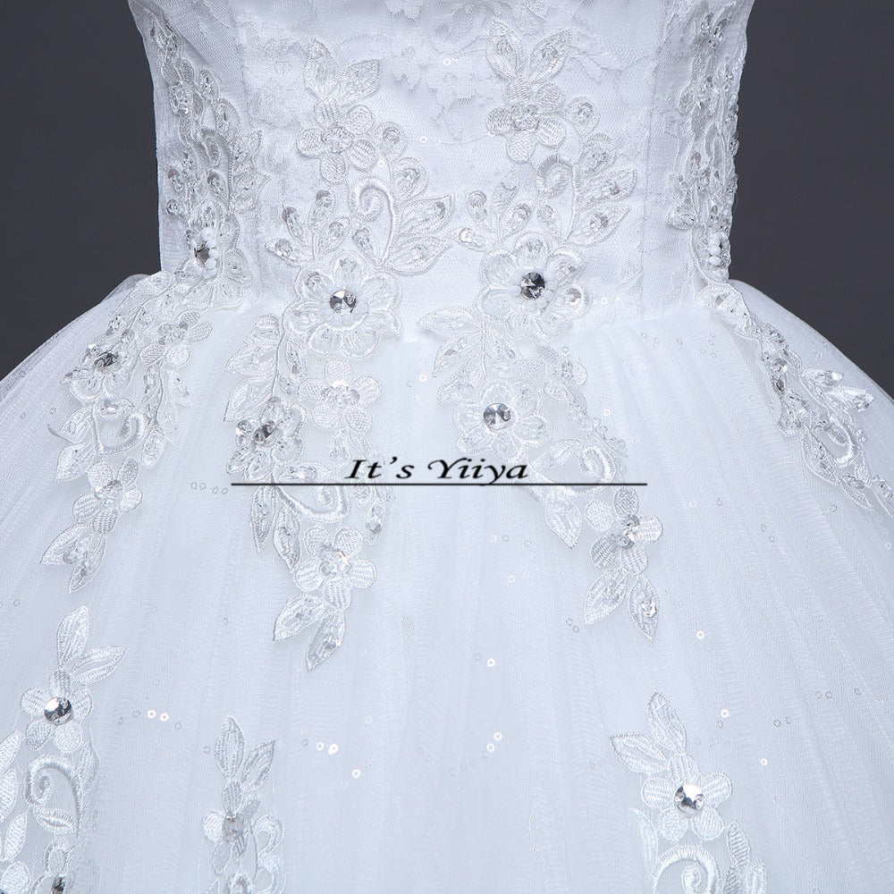 Free Shipping 2016 new White Wedding Dresses Princess design fashion lace sex Vestidos De Novia Quality Wedding Frocks Y21