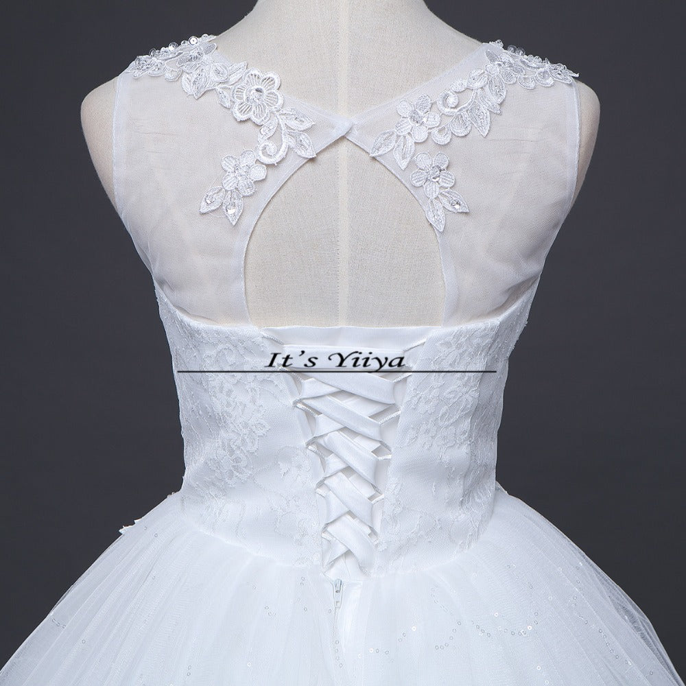 Free Shipping 2016 new White Wedding Dresses Princess design fashion lace sex Vestidos De Novia Quality Wedding Frocks Y21